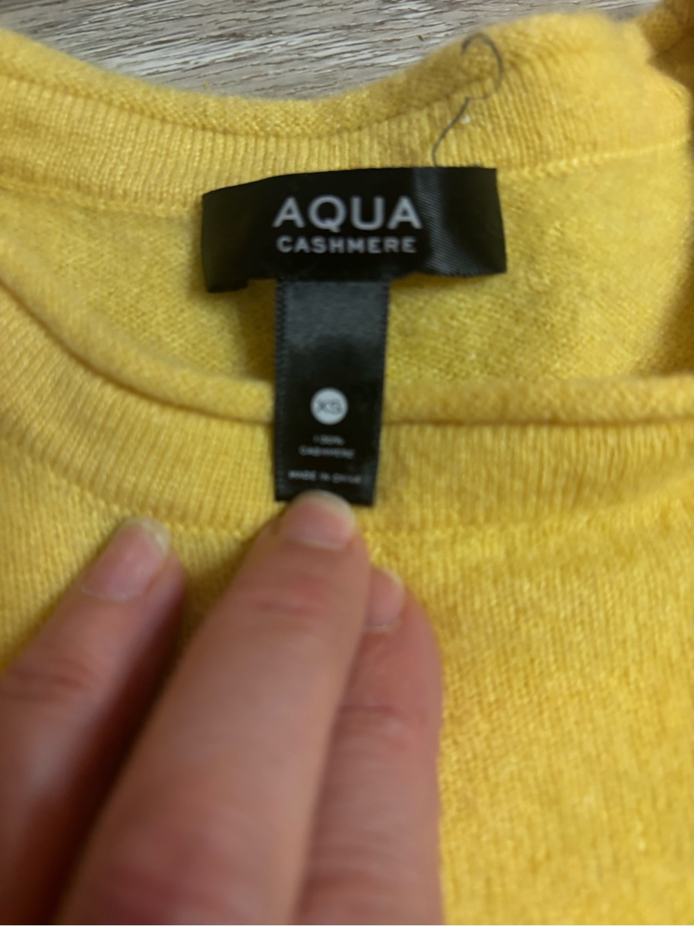 Aqua Yellow Cashmere Crewneck Sweater - Picture 2 of 2